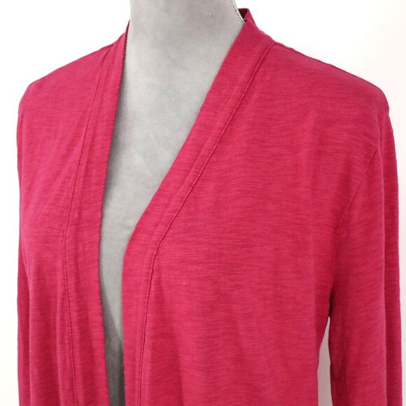 Cielo Sweater Womens Medium Pink Cardigan Stretch Knit Open Pockets Coastal - Picture 10 of 12